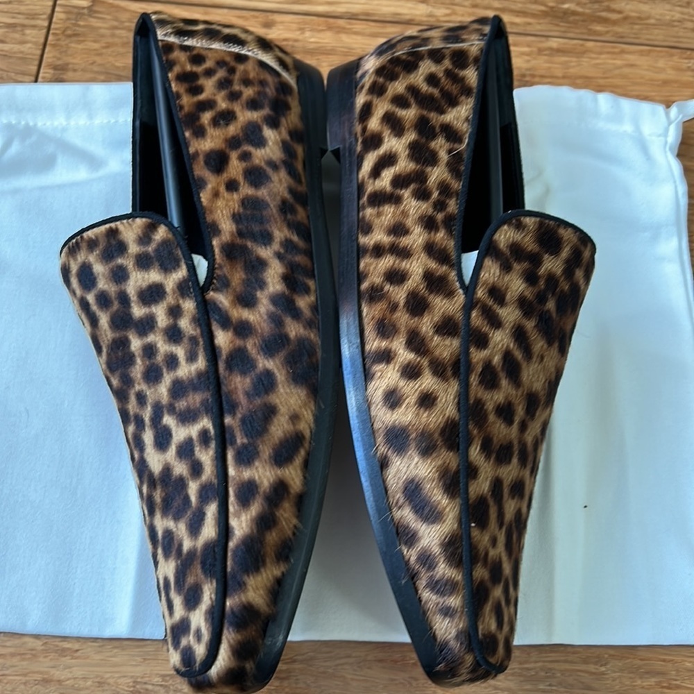 NEW FRAME Designer Le Verona Leather Leopard Print Loafers 38 w/ Dust Bag - Picture 8 of 10